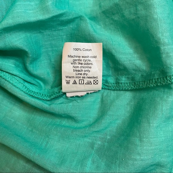 J. Crew Womens Top Green Button Front Smocked Bodice Sleeveless - Picture 4 of 5